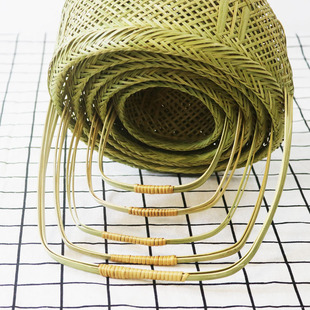 竹编镂空手提篮采摘竹青水果篮家用零食收纳筐儿童外出拍摄道具篮