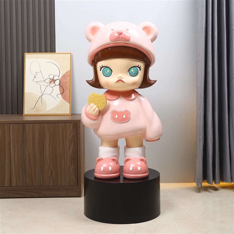 茉莉潮玩公主饼干女孩落地大摆件潮流卡通手办网红家居客厅电视柜