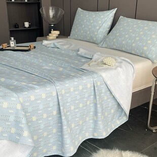 纯棉加厚老粗布床单单件100全棉宿舍单人夏季凉感布料凉席三件套4