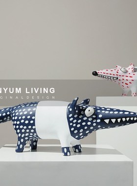 简约现代儿童房卡通动物摆件样板房客厅J家居软装饰品创意桌面摆