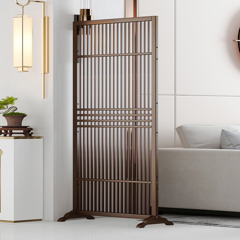 新中式屏风隔断客厅现代简约遮挡格栅移动L折叠入户玄关办公室座