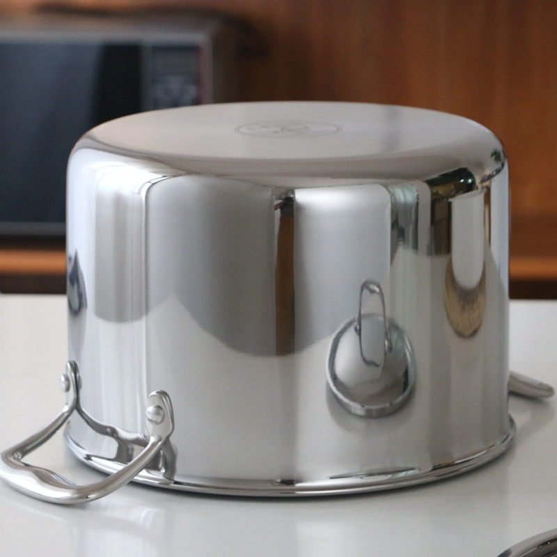 18/10五层钢加厚汤锅蒸锅炖锅煮B锅复合钢一体成型电磁炉燃气24cm