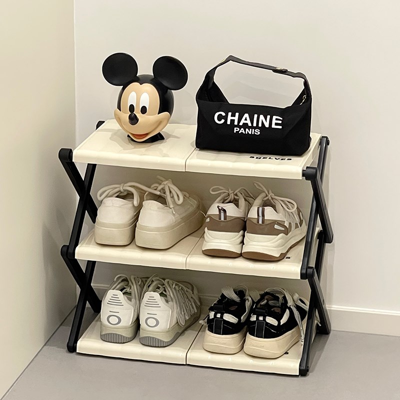 家用入户门折叠鞋架简易门口多层大容量2024新款鞋柜收纳神器架子