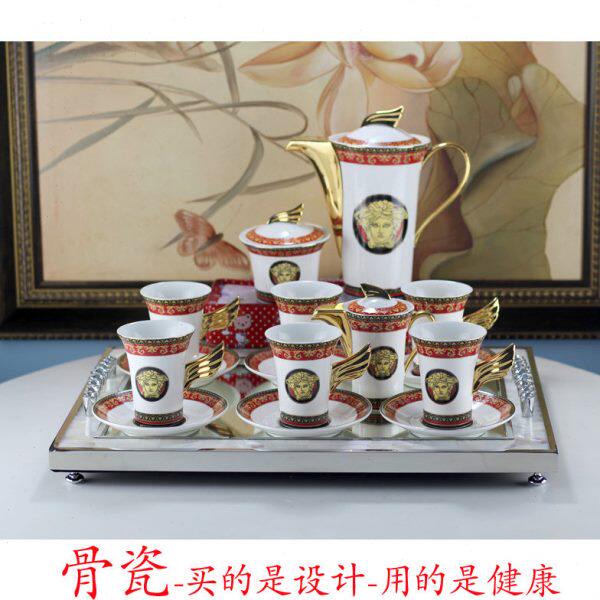15头咖啡具高档骨瓷咖啡杯茶具茶杯欧式下午茶茶具花茶具红茶杯套