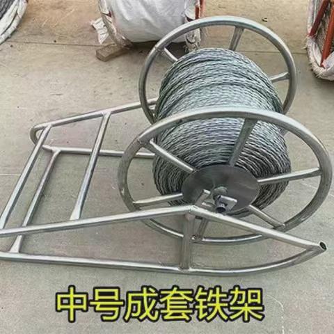 加固收放线架电力钢丝绳放线车电力牵引绳收放U线收线器手摇式