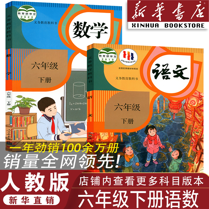 人教版六年级下册语文数学/共2本
