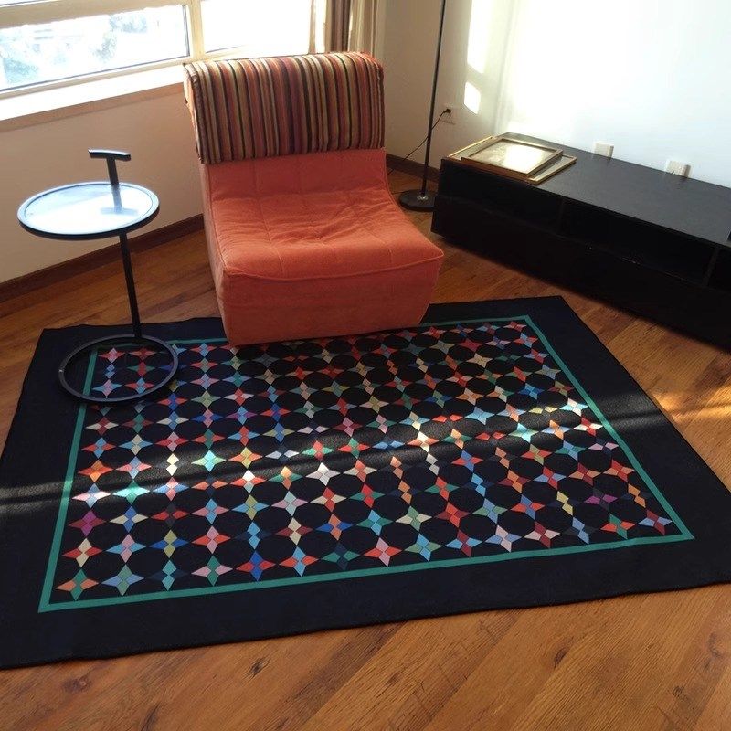 TipToe暗调音泽n复古黑色地毯客厅沙发高级感轻奢极简家用卧室地