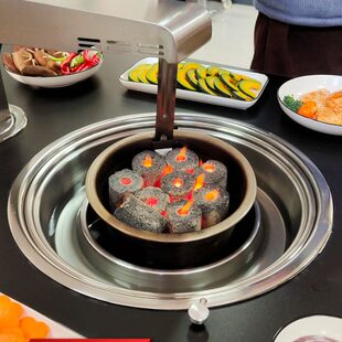 炭烤炉炭盒不锈钢加厚烧炭盆点炭机配件火盆水圈炭盒接灰盘