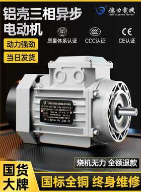 DELI德力电机71机座三相异步电机GS7124立式卧式YS全铜卧铝壳380V