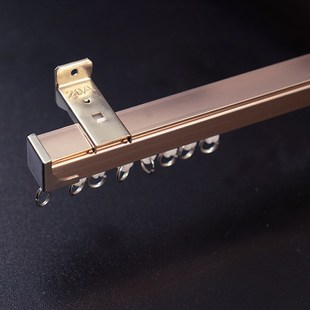 窗帘轨道铝合金单轨双轨幔轨静音直轨导轨滑轨纳米顶装 侧装