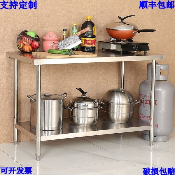 定制厨房不锈钢直角工作台商用打荷台灶台操作台饭店切菜案板桌子