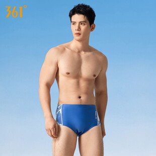 隔氯面料泳装 印花高弹力专业训练速干游泳裤 三分三角泳裤 361男士
