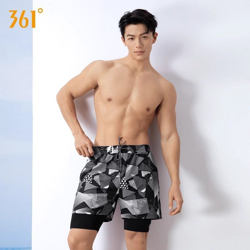361男士游泳裤假两件五分裤印花双层泡温泉防尴尬速干沙滩游泳装,运动/瑜伽/健身/球迷用品,男士泳衣,淘宝优惠券,粉丝福利购,淘宝优惠卷