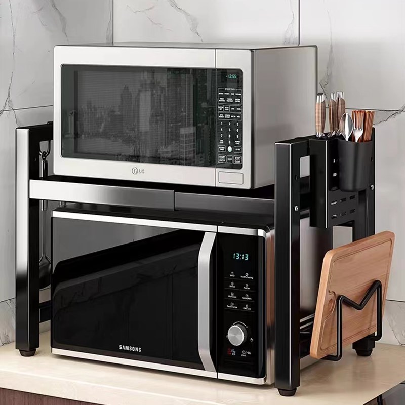 可伸缩厨房微波炉架子置物架多功能家用台面电饭锅W烤箱收纳支架