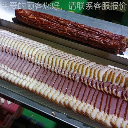 商用腊XOX肉熟切片机 腊肠切斜片工 鸡肉腊加鸭腿切块机