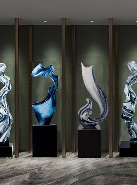 轻奢高级感客厅透明树脂雕塑抽象玄关软装置工艺术品大型落地摆件