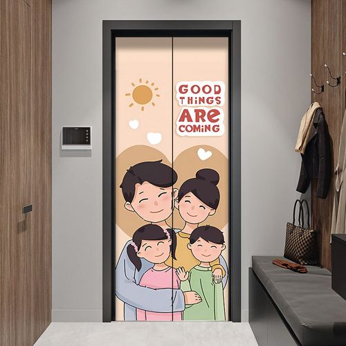 电梯门贴纸2024一梯一户门轻奢高级感贴画商场电影院门翻新自粘画