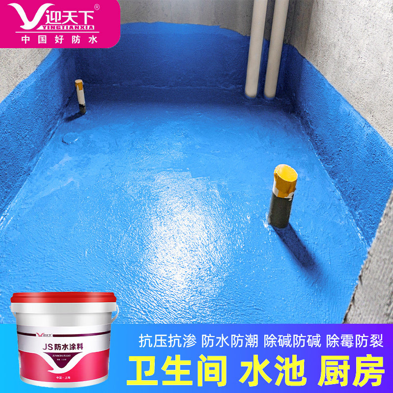 水池鱼池防水涂料卫生间屋顶浴室阳台裂缝JS补漏材料防漏胶防水漆