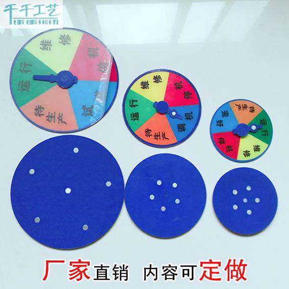 亚克力注塑机设备状态标识牌旋转机器运行待机维修管理分区指示牌