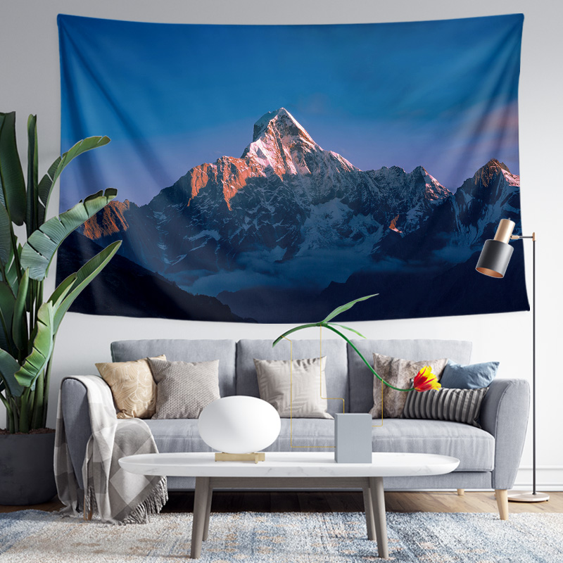 四姑娘山幺妹峰网红雪山周边卧室宿舍装饰画背景墙布海报挂布挂毯