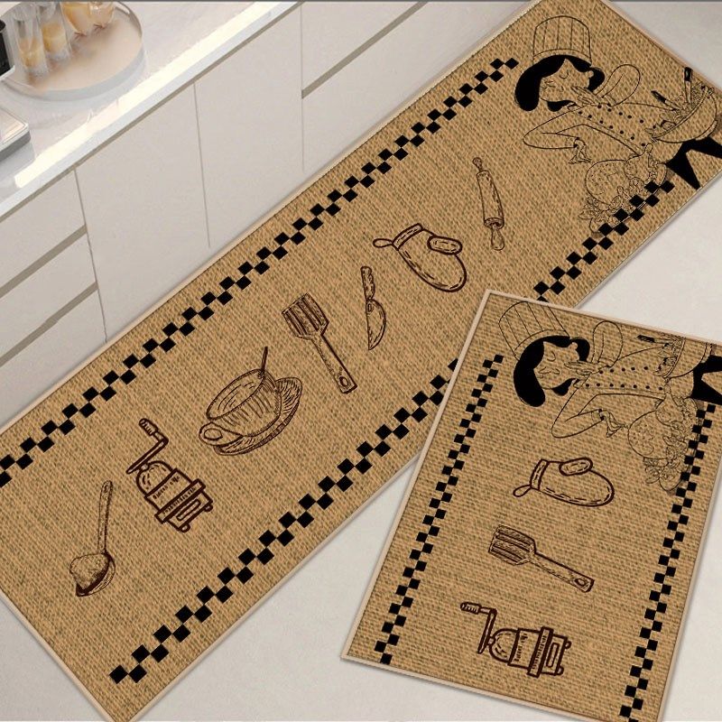 亚麻地垫橡胶吸水地垫进门客厅耐脏垫子浴室防滑脚垫厨房抗污地垫,居家布艺,厨房地垫,淘宝优惠券,粉丝福利购,淘宝优惠卷