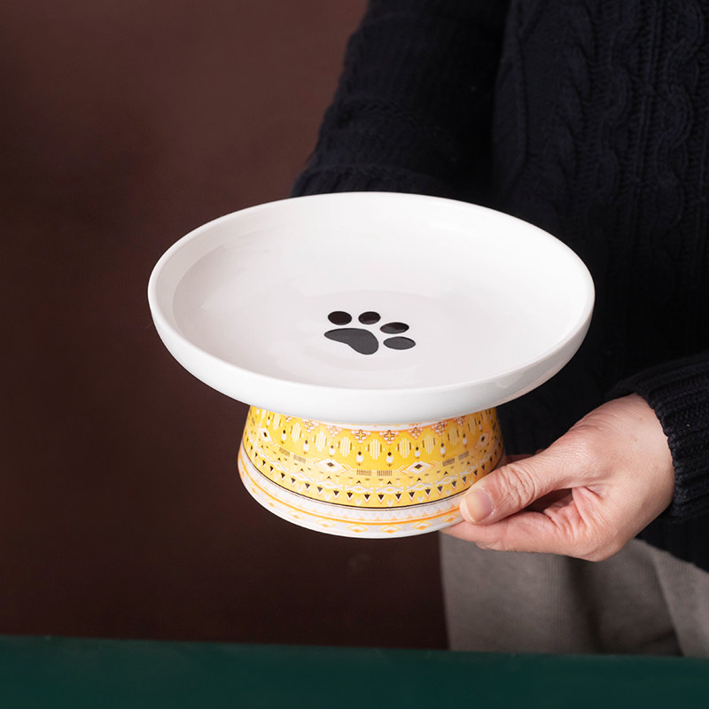 猫碗陶瓷猫喝水碗防打翻斜口高脚猫咪食盆宠物饭碗保护颈椎狗狗碗,宠物/宠物食品及用品,猫狗碗/慢食碗,淘宝优惠券,粉丝福利购,淘宝优惠卷