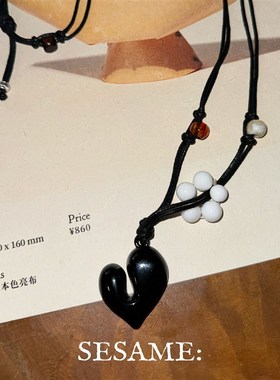 【小敏】飒米春天花花爱心吊坠项链轻奢小众手工编绳长款项链