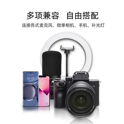 TERRATEC 麦克风话筒悬臂桌面支架直播神器舞台K歌万向铝合金架子