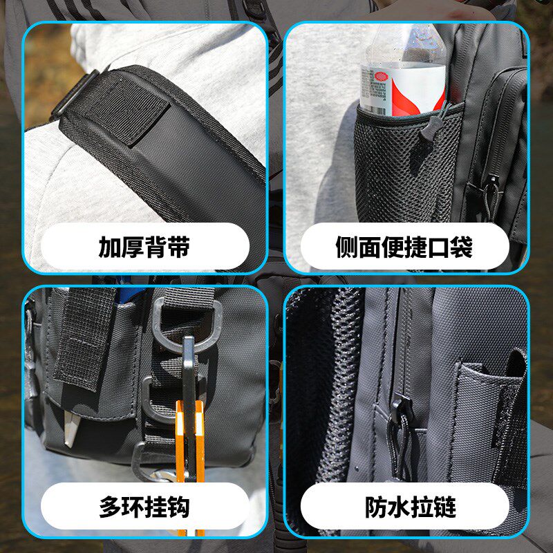 野营者路亚包小背包斜挎包多功能腰包单肩钓鱼渔具竿包垂钓收纳包