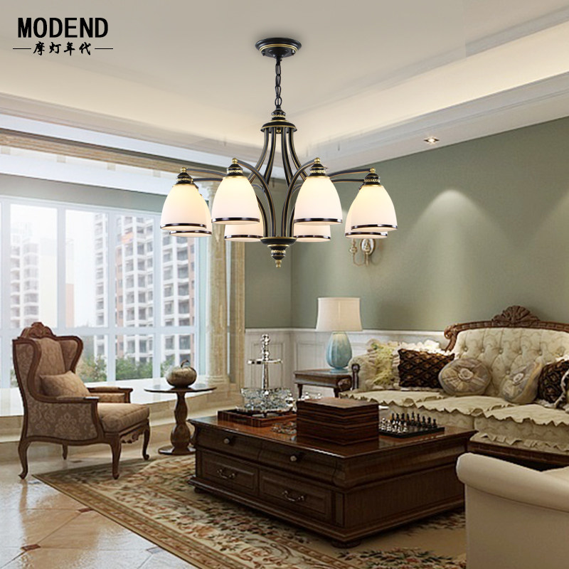 美式吊灯乡村铁艺复古灯简约客厅卧室餐厅书房田园灯欧式艺术吊灯