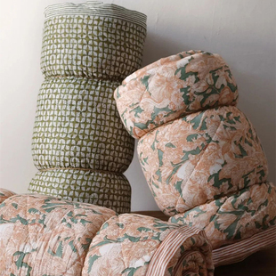 伽罗生活可水洗印花薄棉被 夏凉被 薄被夏被 薄毯子小被子空调被