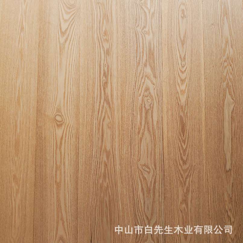 中山厂家直供实木新三层白腊木水曲柳原木色浅色实木复合地板大板