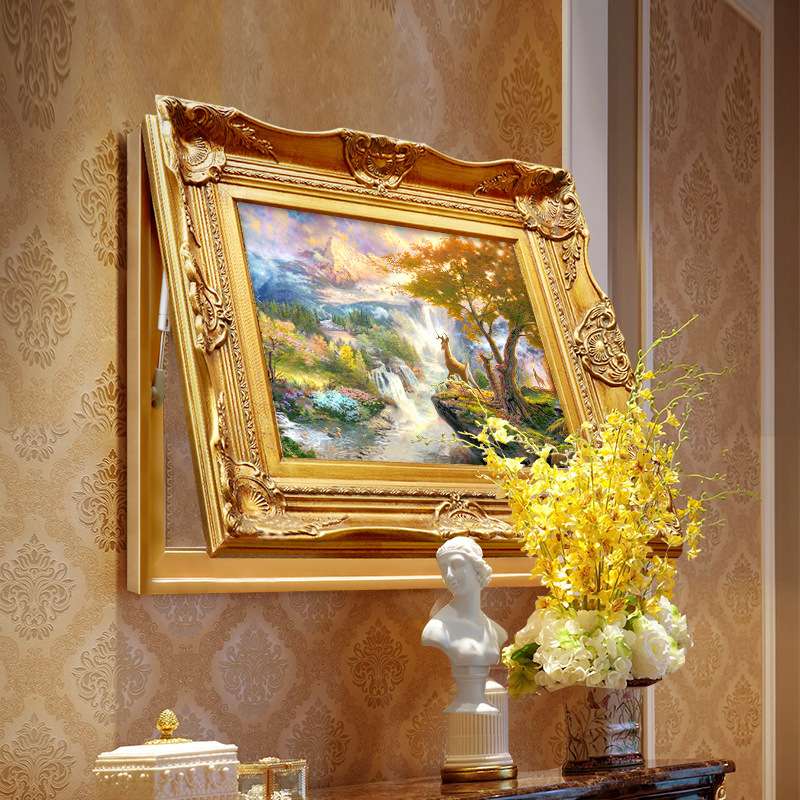 电表箱装饰画配电箱空开箱电闸壁画欧式花卉油画客厅餐厅挂画推拉图片