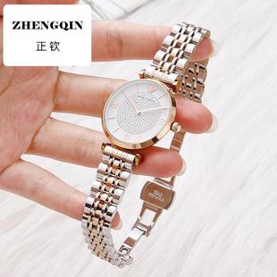 手表钢带女款不锈钢表带金属蝴蝶扣适用华为dw阿玛尼浪琴精钢表链