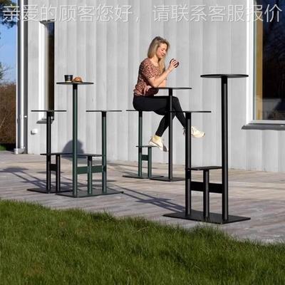 户外简约露天奶茶店吧台桌椅组合组休小区观景咖吧台桌椅啡店酒吧
