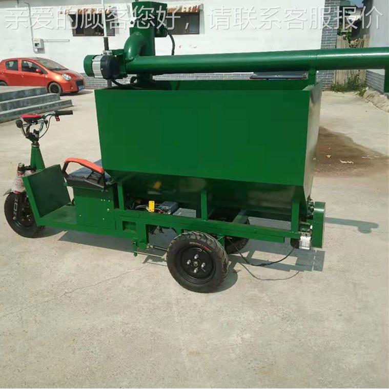 场旋水产养殖1000斤电动投料正反骑三轮喂料360JWD转猪上料车车