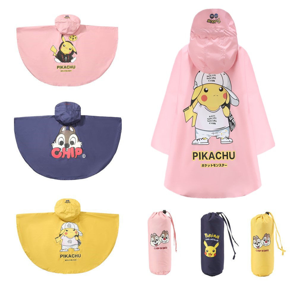 儿童斗篷a式雨披自行车电动车后座小学生宽松套头雨衣中大童背书