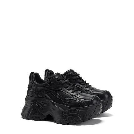 Ggcc底厚底增高真皮女式老爸鞋202H5秋季新款黑色经典运动休闲鞋