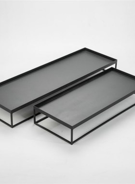 枯山水实木铁艺沙盘   微景观底座盘  山石枯木摆件底座 茶具底盘