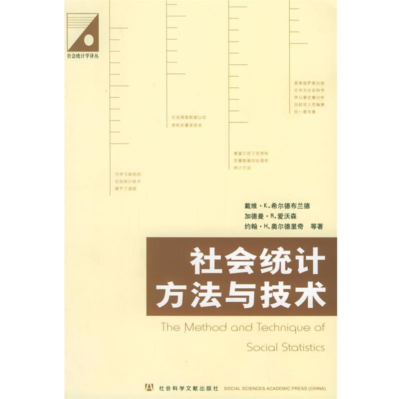 【正版书】 社会统计方法与技术—社会统计学译丛 戴维·K.希尔德布兰德 等著 社会科学文献出版社