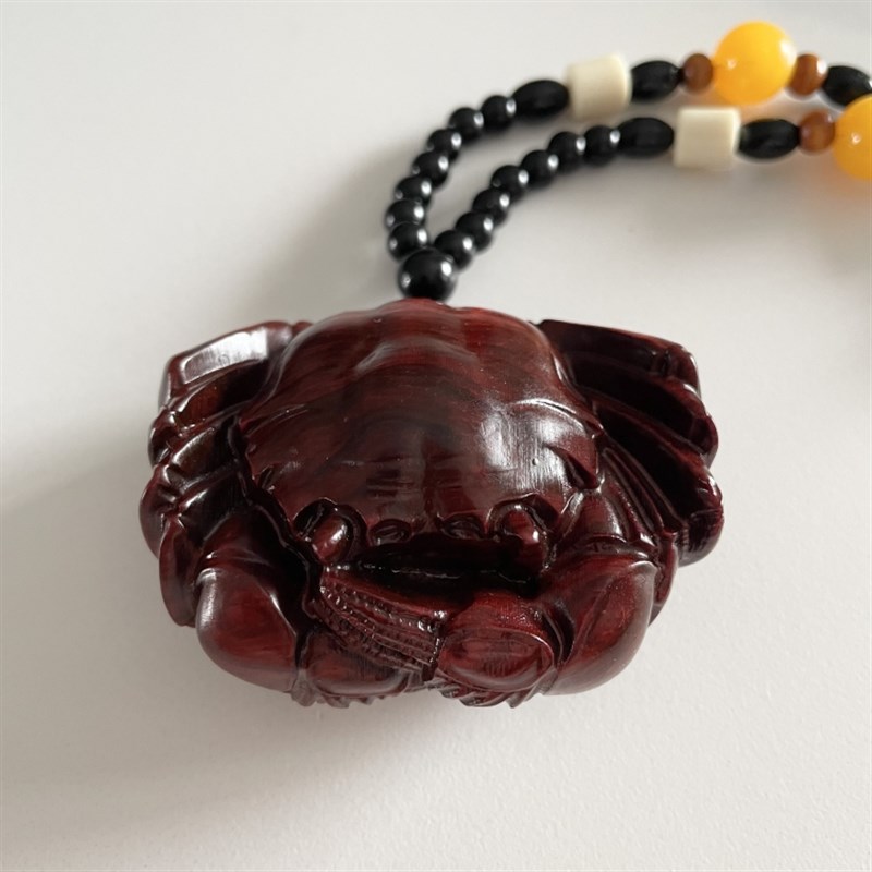 小叶紫檀手把件紫檀螃p蟹手把件挂件红木随身文玩男女士手把件挂