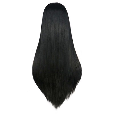 刘欢同款明星黑色中分长直发圣诞节舞台表演男女反串男士假发演出