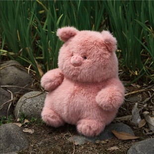 蝴蝶效应粉色猪猪毛绒玩具小猪抱枕睡觉抱女生礼物高弹PP棉填充