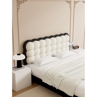 【YBOLE】床头靠背垫拼色小雪球榻榻米无床头软包新款奶油风靠枕