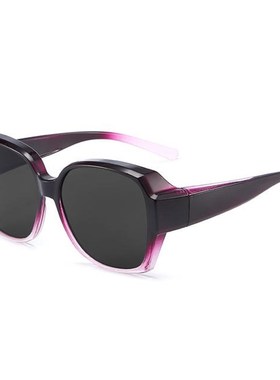 顾北紫色套镜近视太阳眼镜女新款夏季防晒偏光男开车专用墨镜2025