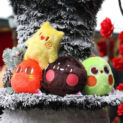 敲扁扁毛绒挂件钥匙扣红小豆周边柔软玩偶请吃红小豆吧潮玩动漫