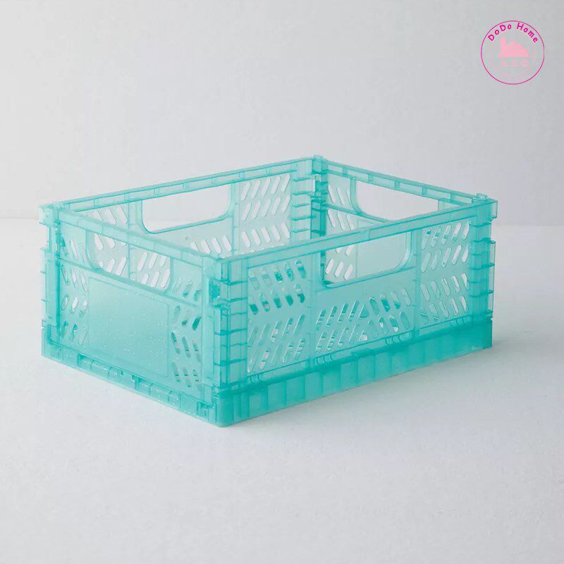 DoDo丨果冻质感收纳篮可折叠杂物化妆品零食收纳筐冰箱隔层迷你篮
