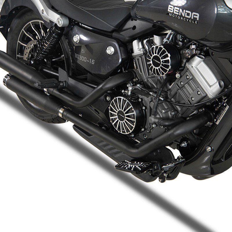 适配奔达灰石300排气管改装件排气管单J边双出低沉跑车声浑厚排气