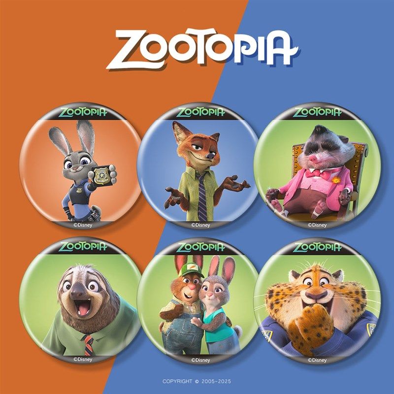 疯狂动物城徽章吧唧冰箱贴动画 画电影周边朱迪尼克挂件谷子礼品