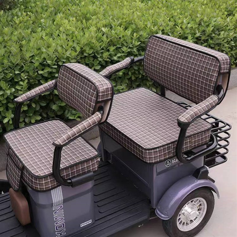 雅迪CL2三轮车专用座套脚垫坐垫套棉麻皮革加厚耐用YD1000DZK-34C